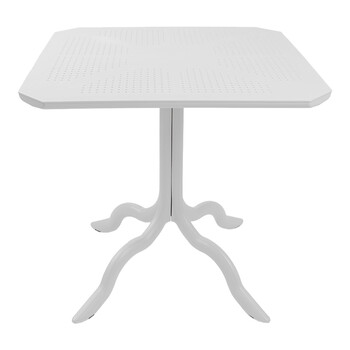 Τραπέζι Icon  pakoworld PP σε λευκή απόχρωση 80x80x74.5εκ
