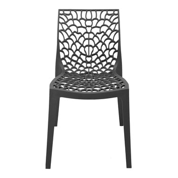 Καρέκλα στοιβαζόμενη Hush pakoworld pp σε ανθρακί απόχρωση 50x57x81εκ