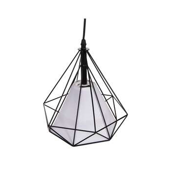 VenCore - Diamond Black - Κρεμαστό Μονόφωτο Φωτιστικό E27 Μοντέρνο Μεταλλικό Μαύρο Πλέγμα - Μ25 x Π25 x Υ25cm