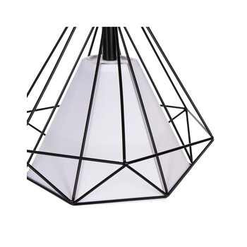VenCore - Diamond Black - Κρεμαστό Μονόφωτο Φωτιστικό E27 Μοντέρνο Μεταλλικό Μαύρο Πλέγμα - Μ25 x Π25 x Υ25cm