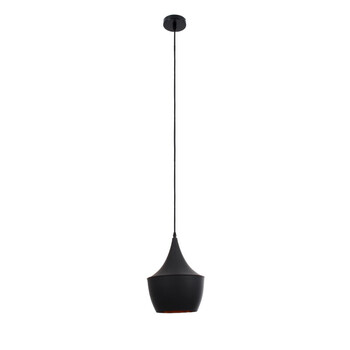 VenCore - Zeno Black Drop - Κρεμαστό Μονόφωτο E27 Μοντέρνο Μέταλλο Μαύρο Καμπάνα - Μ24 x Π24 x Υ30cm