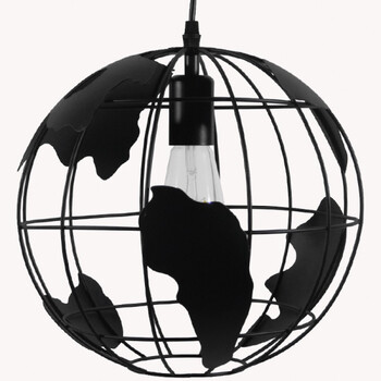 VenCore - Atlas Sphere - Κρεμαστό E27 Industrial Μέταλλο Μαύρο Πλέγμα - Μ30 x Π30 x Υ30cm