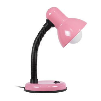VenCore - Flexi Desk Pink - Επιτραπέζιο Μονόφωτο E27 Μοντέρνο Μέταλλο Ροζ Καμπάνα - Μ12 x Π12 x Υ32cm