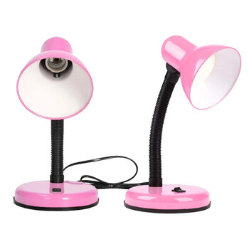 VenCore - Flexi Desk Pink - Επιτραπέζιο Μονόφωτο E27 Μοντέρνο Μέταλλο Ροζ Καμπάνα - Μ12 x Π12 x Υ32cm
