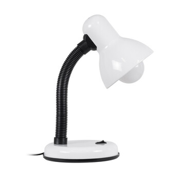 VenCore - Flexi Desk White - Επιτραπέζιο Μονόφωτο E27 Μοντέρνο Μέταλλο Λευκό Καμπάνα - Μ12 x Π12 x Υ32cm