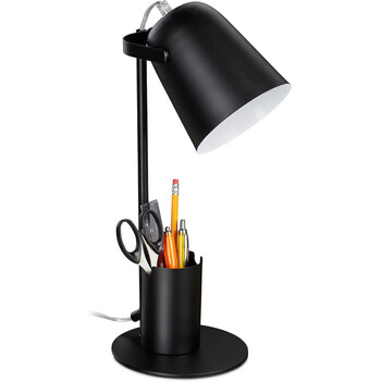 VenCore - Focus Desk Black - Επιτραπέζιο Μονόφωτο E27 Μοντέρνο Μέταλλο Μαύρο Καμπάνα - Μ12 x Π15 x Υ38cm