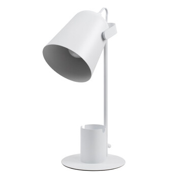VenCore - Focus Desk White - Επιτραπέζιο Μονόφωτο E27 Μοντέρνο Μέταλλο Λευκό Καμπάνα - Μ12 x Π15 x Υ38cm