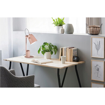 VenCore - Focus Desk Pink - Επιτραπέζιο Μονόφωτο E27 Μοντέρνο Μέταλλο Ροζ Καμπάνα - Μ12 x Π15 x Υ38cm