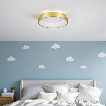 VenCore - Gold Aura - Πλαφονιέρα Μονόφωτο LED 75W Μοντέρνο Χρυσό Minimal 3 Αποχρώσεις - Μ45 x Π45 x Υ8.5cm