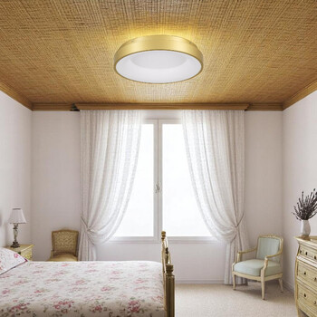 VenCore - Gold Aura - Πλαφονιέρα Μονόφωτο LED 75W Μοντέρνο Χρυσό Minimal 3 Αποχρώσεις - Μ45 x Π45 x Υ8.5cm