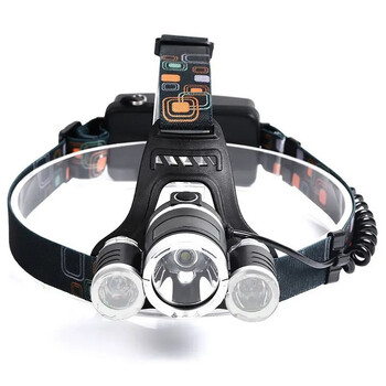 VenCore - Explorer Beam - Φακός Κεφαλής Τρίφωτος LED Επαναφορτιζόμενος Μαύρος Πλαστικό - Μεταλλικό Ρυθμιζόμενος με 2 x 18650 Μπαταρίες - Ψυχρό Λευκό 6000K