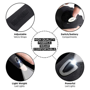 VenCore - HandyLight Pro - Γάντι με LED Φακό Εργασίας Αριστερό Μαύρο Αδιάβροχο Ψυχρό Λευκό 6000K
