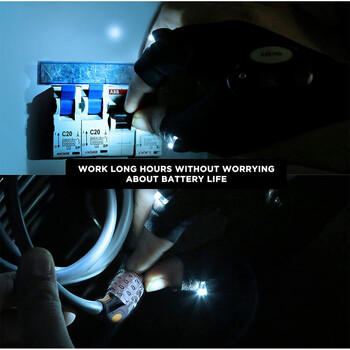 VenCore - HandyLight Pro - Γάντι με LED Φακό Εργασίας Αριστερό Μαύρο Αδιάβροχο Ψυχρό Λευκό 6000K