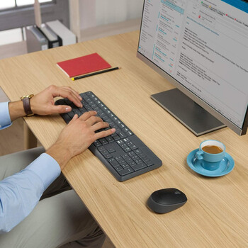 Logitech - Logitech MK235 - Ασύρματο Σετ Πληκτρολόγιο & Ποντίκι USB - Αγγλικό US - Μαύρο