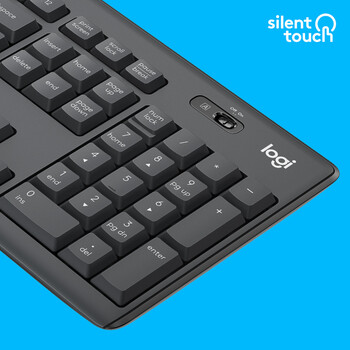 Logitech - Logitech MK295 - Ασύρματο Σετ Πληκτρολόγιο & Ποντίκι USB - Αγγλικό US - Μαύρο