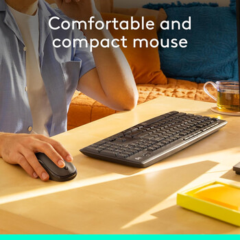 Logitech - Logitech MK295 - Ασύρματο Σετ Πληκτρολόγιο & Ποντίκι USB - Αγγλικό US - Μαύρο