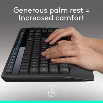 Logitech - Logitech MK345 - Ασύρματο Σετ Πληκτρολόγιο & Ποντίκι USB - Αγγλικό US - Μαύρο
