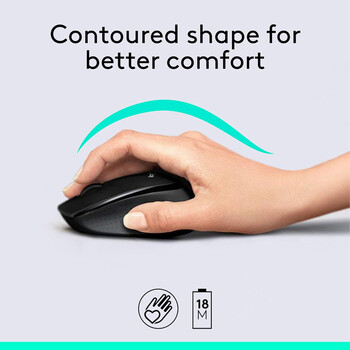 Logitech - Logitech MK345 - Ασύρματο Σετ Πληκτρολόγιο & Ποντίκι USB - Αγγλικό US - Μαύρο