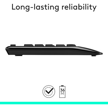 Logitech - Logitech MK345 - Ασύρματο Σετ Πληκτρολόγιο & Ποντίκι USB - Αγγλικό US - Μαύρο