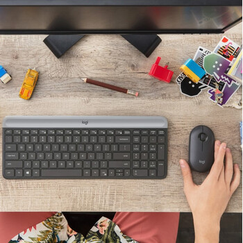 Logitech - Logitech MK470 - Ασύρματο Σετ Πληκτρολόγιο & Ποντίκι USB - Αγγλικό US - Μαύρο