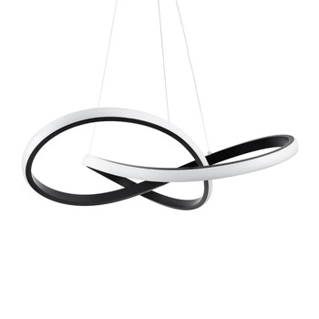 VenCore - Infinity Lume - Μοντέρνο Κρεμαστό Φωτιστικό Οροφής LED 72W Μαύρο Αλουμίνιο Φ56cm με Ρυθμιζόμενο CCT Λευκό - Ημέρας - Θερμό & Χειριστήριο