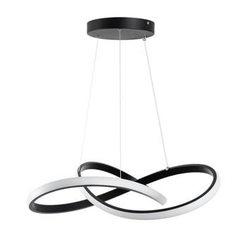 VenCore - Infinity Lume - Μοντέρνο Κρεμαστό Φωτιστικό Οροφής LED 72W Μαύρο Αλουμίνιο Φ56cm με Ρυθμιζόμενο CCT Λευκό - Ημέρας - Θερμό & Χειριστήριο