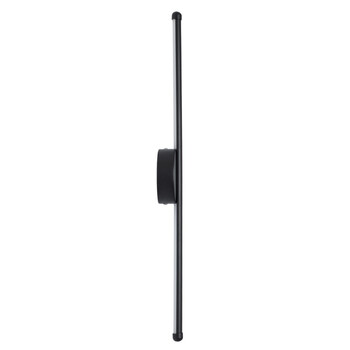 VenCore - Linear Duo Lume Round Base - Μοντέρνο Επιτοίχιο Δίφωτο LED 9W Μαύρο Αλουμίνιο με Ρυθμιζόμενο CCT Λευκό - Ημέρας - Θερμό - Χειρισμός CCT μέσω Διακόπτη On-Off