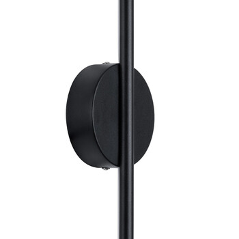 VenCore - Linear Duo Lume Round Base - Μοντέρνο Επιτοίχιο Δίφωτο LED 9W Μαύρο Αλουμίνιο με Ρυθμιζόμενο CCT Λευκό - Ημέρας - Θερμό - Χειρισμός CCT μέσω Διακόπτη On-Off