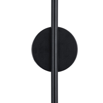 VenCore - Linear Duo Lume Round Base - Μοντέρνο Επιτοίχιο Δίφωτο LED 9W Μαύρο Αλουμίνιο με Ρυθμιζόμενο CCT Λευκό - Ημέρας - Θερμό - Χειρισμός CCT μέσω Διακόπτη On-Off