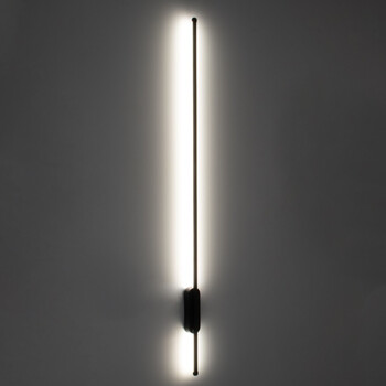 VenCore - Linear Duo Lume Wide Base – Μοντέρνο Επιτοίχιο Δίφωτο LED 18W Μαύρο Αλουμίνιο με Ρυθμιζόμενο CCT Λευκό - Ημέρας - Θερμό - Χειρισμός CCT μέσω Διακόπτη On-Off