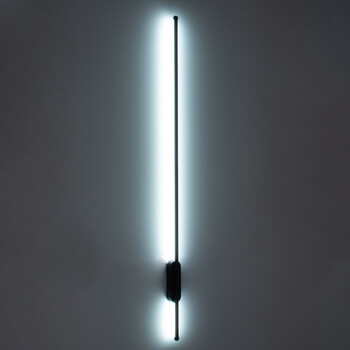 VenCore - Linear Duo Lume Wide Base – Μοντέρνο Επιτοίχιο Δίφωτο LED 18W Μαύρο Αλουμίνιο με Ρυθμιζόμενο CCT Λευκό - Ημέρας - Θερμό - Χειρισμός CCT μέσω Διακόπτη On-Off