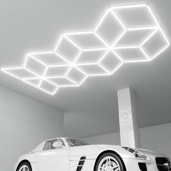VenCore - GeoGlow - Διακοσμητικό LED Φωτιστικό Πάνελ Οροφής Πολυγωνικού Σχεδιασμού με Εσωτερικά Μοτίβα - 430W 110-240V - Μ560.1 x Π242.8 x Υ2.5cm - Ψυχρό Λευκό 6500K