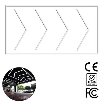VenCore - QuadraGlow - Διακοσμητικό LED Φωτιστικό Πάνελ Οροφής Πολυγωνικού Σχεδιασμού με Εσωτερικά Μοτίβα - 725W 110-240V - Μ489.7 x Π254.3 x Υ8cm - Ψυχρό Λευκό 6500K