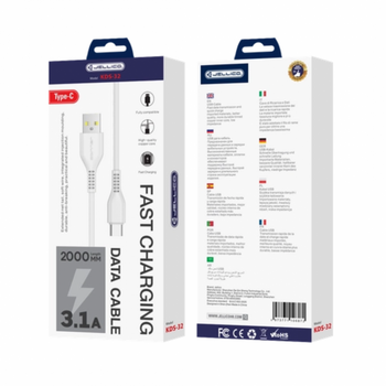 jager ΚΑΛΩΔΙΩΣΗ USB - TYPE C 2Μ 3.1A FAST CHARGE (KDS-32)