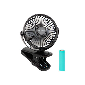 DM-44-506 . Επιτραπέζιος ανεμιστήρας με κλιπ 10cm USB+μπαταρία Blow μαύρος