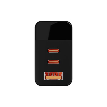 DM-76-030 . Φορτιστής LCD με USB + 2x USB-C PD 65W GAN BLOW μαύρος