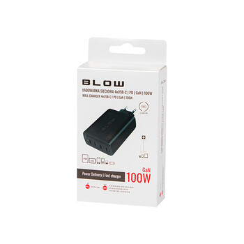 DM-76-031 . Φορτιστής με 4 θύρες USB-C PD 100W GAN BLOW μαύρος
