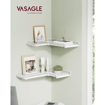 Σετ Επιτοίχια Ράφια 2 τμχ Χρώματος Λευκό Vasagle LLS831W14