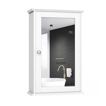 Καθρέπτης Μπάνιου με Ντουλάπι 34 x 15 x 53 cm Costway BA8033WH