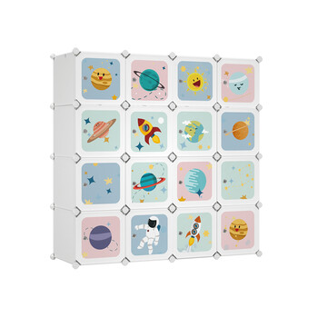 SONGMICS Φορητή Ντουλάπα για Παιδιά, Λευκή, 123 x 41 x 123 cm,LPC905W01
