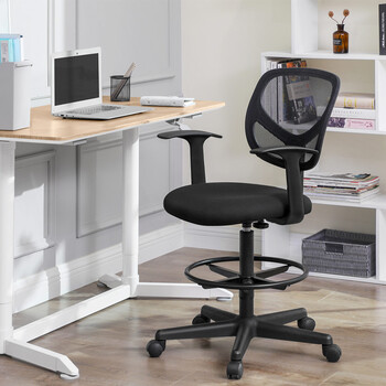 SONGMICS Εργονομική Καρέκλα Γραφείου, Μαύρη, 55-75 cm, OBN25BK 
