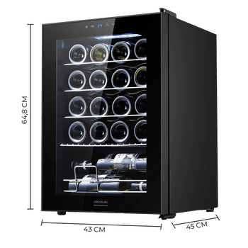 CECOTEC  Συντηρητής Κρασιών Bolero GrandSommelier 2050 με Συμπιεστή, Χωρητικότητα 20 Φιαλών, Ρυθμιζόμενη Θερμοκρασία 5-18ºC και Οθόνη Αφής Ελέγχου  CEC-00122