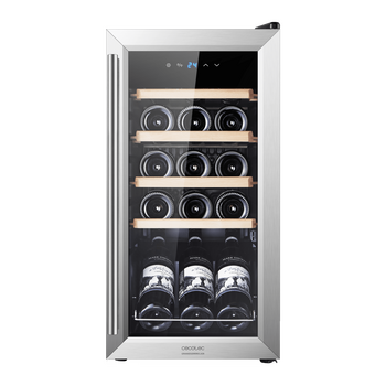CECOTEC  Συντηρητής Κρασιών Bolero GrandSommelier 1550 Inox, Χωρητικότητα 15 Φιαλών, Ρυθμιζόμενη Θερμοκρασία 5-18ºC και Πίνακας Ελέγχου Αφής  CEC-00121