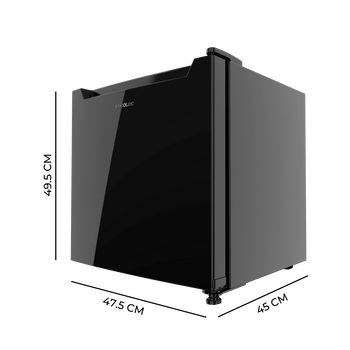 CECOTEC  Μίνι Ψυγείο Bolero CoolMarket TT 31 Dual Black Glass E - Μετατρέψιμο σε Καταψύκτη, Μαύρη Γυάλινη Πόρτα, Έλεγχος Θερμοκρασίας, Χωρητικότητα 31 Λίτρα, Διαστάσεις 49.6x47.4 εκ.  CEC-01976