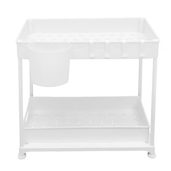 Έπιπλο Οργάνωσης Κουζίνας 2 Επιπέδων Σετ 2τμχ 33x40x23 cm Λευκό Timeless Tools HOP1001646-1