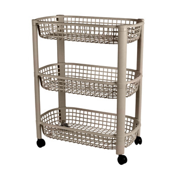 Καρότσι Κουζίνας 3 Επιπέδων 59 x 46,5 x 26 cm Γκρι Ανοιχτό Urban Living 51064