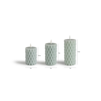 Σετ LED κεριών 3 τεμαχίων Ανοιχτό Γκρι 8720604887952  Lifa-Living