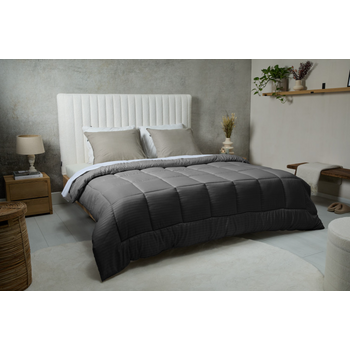 Διπλό Πάπλωμα 200 x 200 cm Ριγέ - Ανθρακί  8720604888645 SleepMed