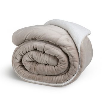 Πολυτελής Κουβέρτα Διπλής Όψης Sherpa  200 x 200 cm Taupe 8720604888287 SleepMed