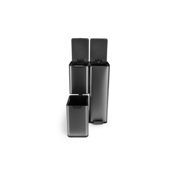 Κάδος Απορριμμάτων Soft Close 3 Θέσεων 60L - Μεταλλικό Γκρι  8720604888010 Umuzi Cleaning